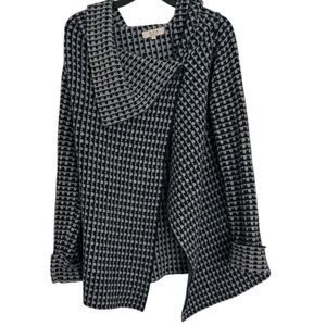 A. IDA Italy Waterfall Sweater Cape Size Small Navy Grey Wool Blend